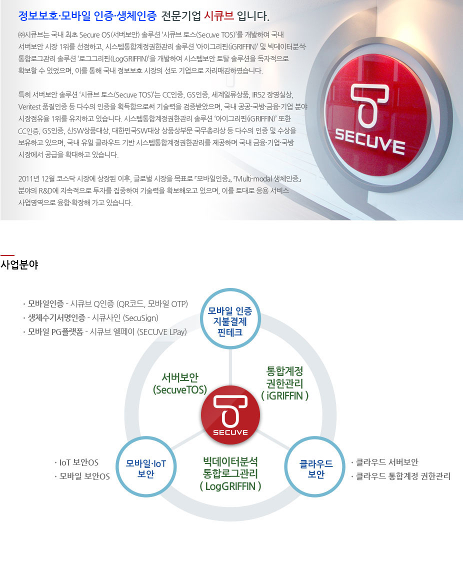 SECUVE T인증 주요기능